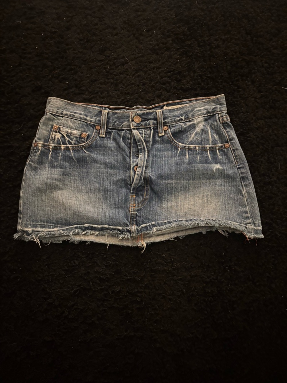 DENIM VINTAGE MICRO SKIRT Y2K BOHO CHIP & PEPPER BAREBALLER MINI JEAN DISTRESSED